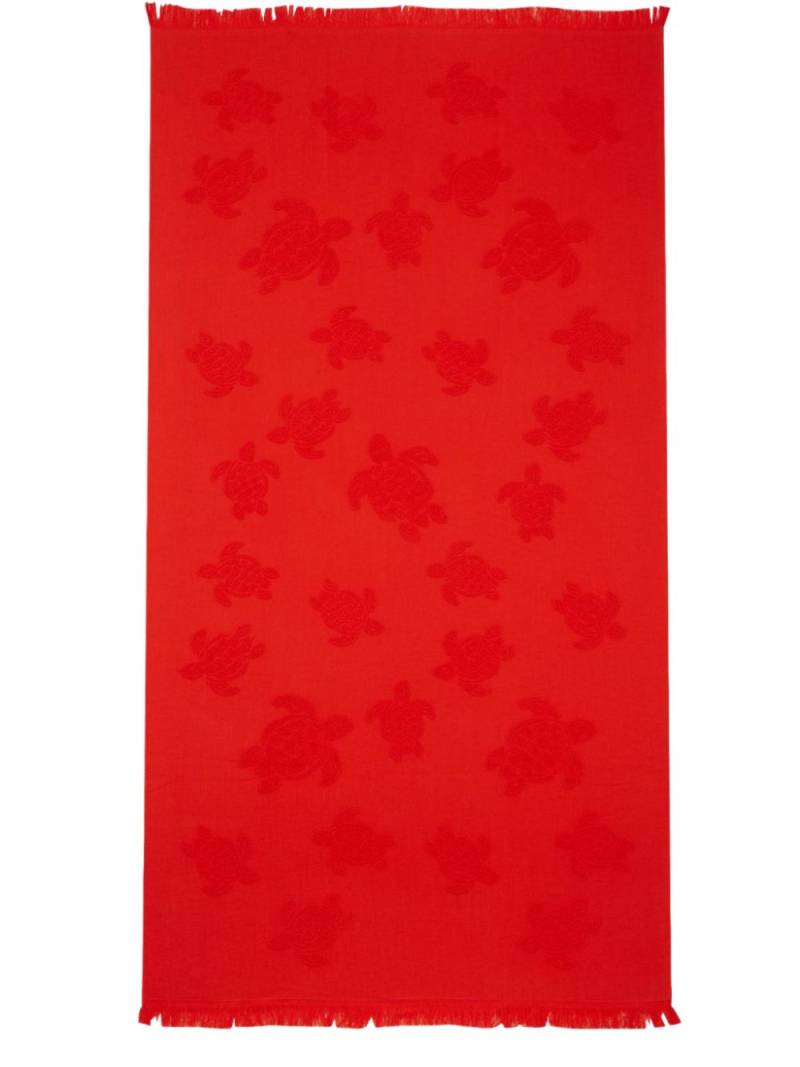 Vilebrequin Santah turtle-jacquard beach towel - Red von Vilebrequin