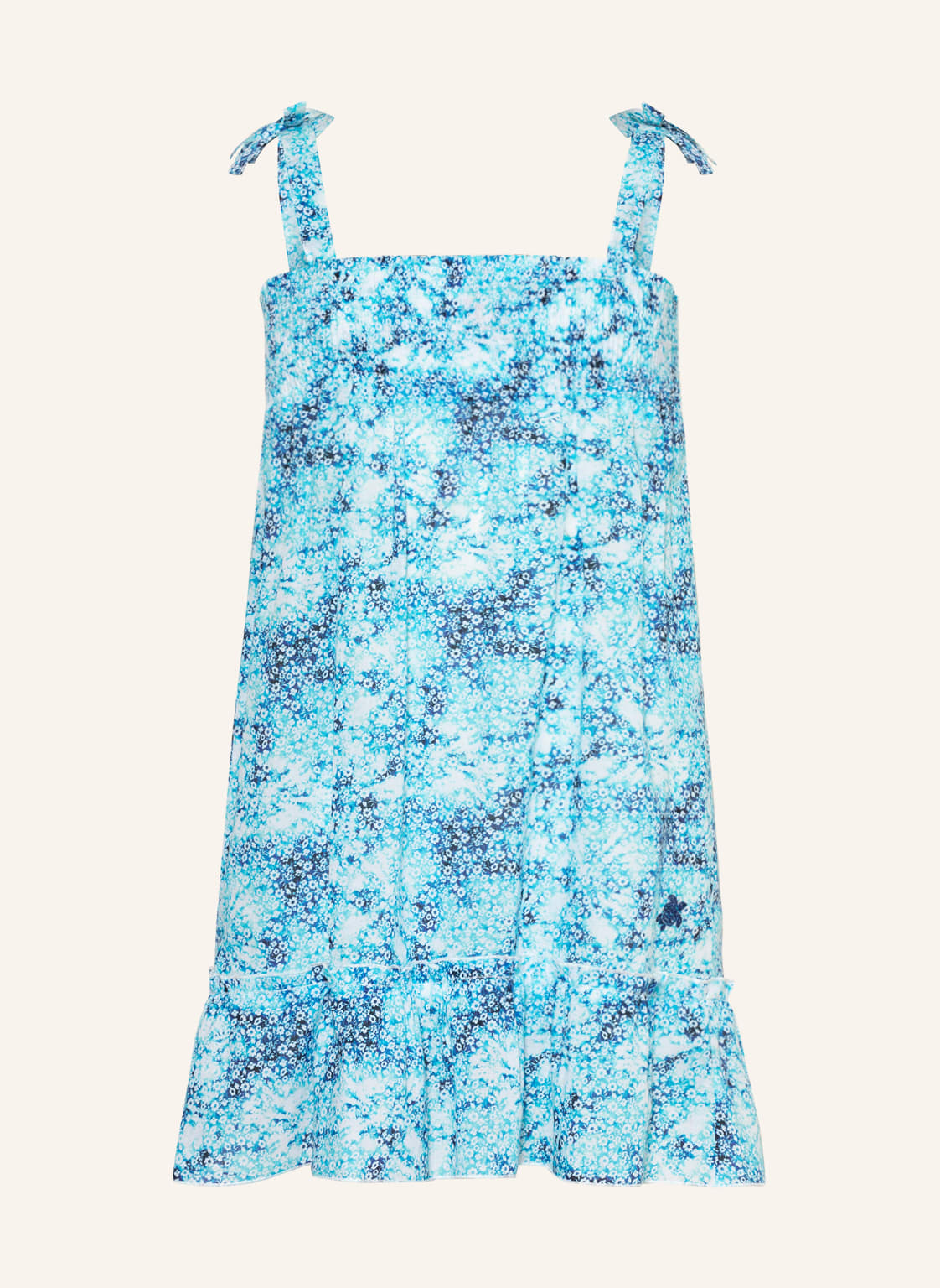 Vilebrequin Strandkleid Flowers Tie & Die Gloss blau von Vilebrequin