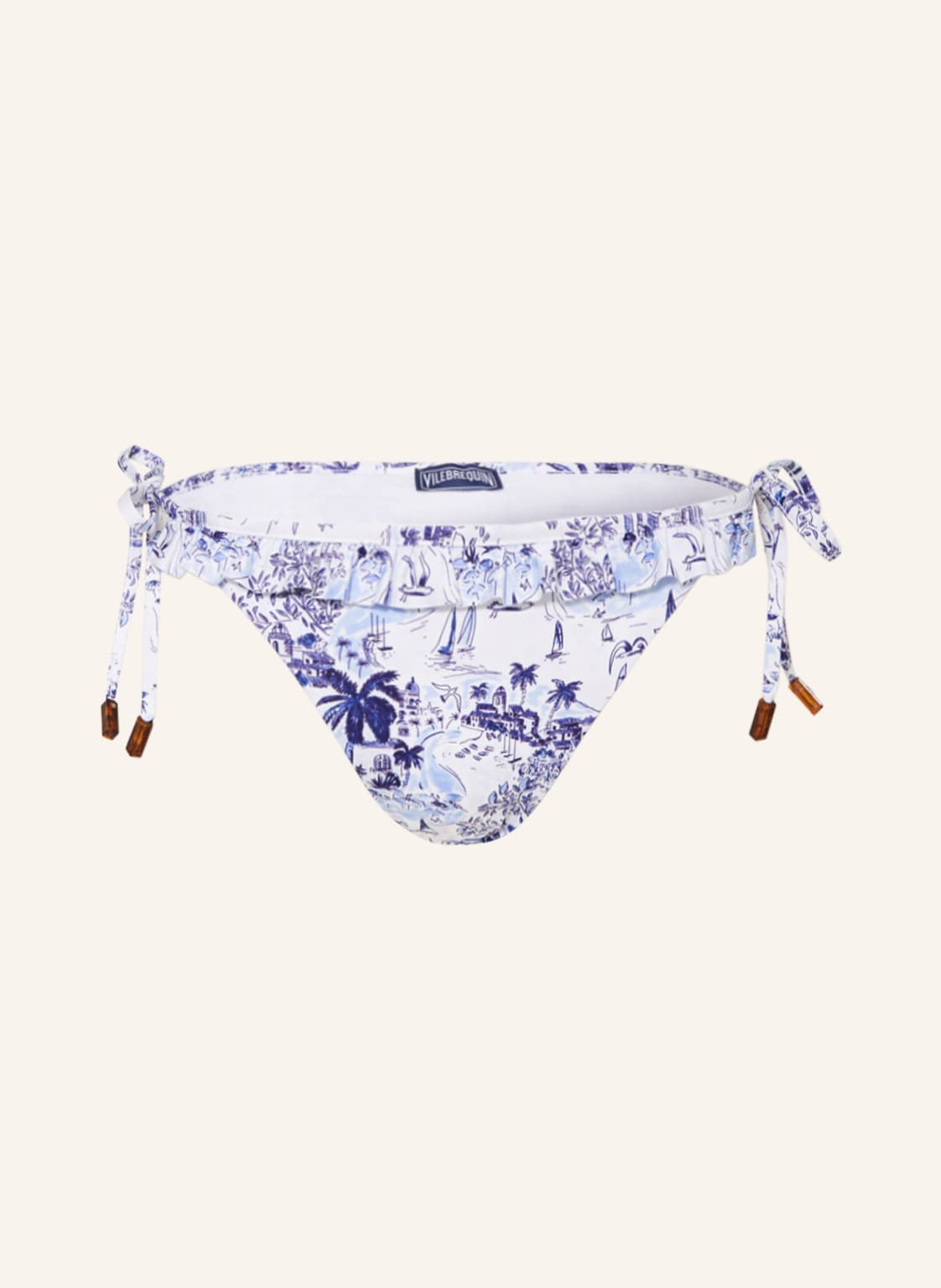 Vilebrequin Triangel-Bikini-Hose Riviera Florly weiss von Vilebrequin