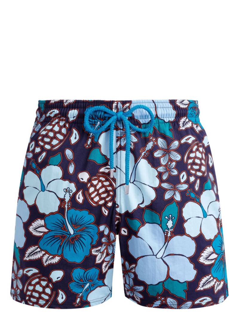 Vilebrequin Tropical Turtles-print swim shorts - 605 MIDNIGHT/BLUE von Vilebrequin