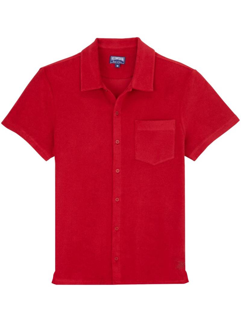 Vilebrequin button-up terry-cloth bowling shirt - Red von Vilebrequin