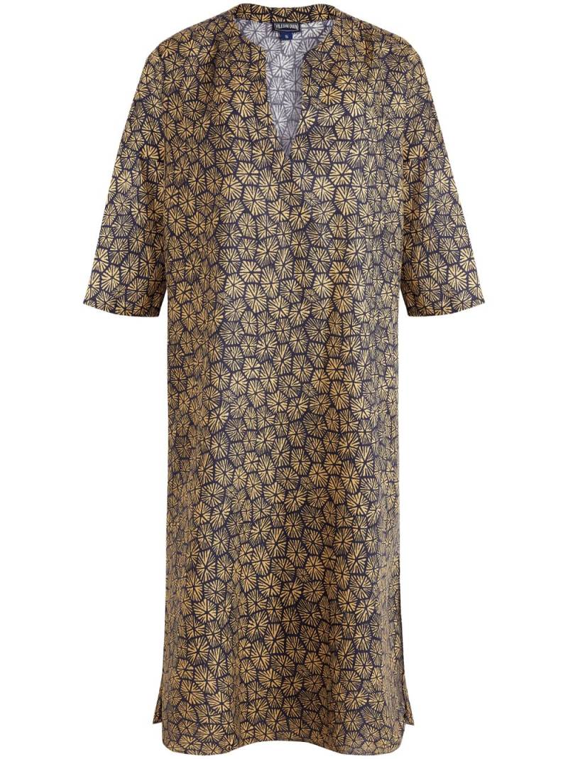 Vilebrequin carapaces graphic-print linen beach dress - Blue von Vilebrequin