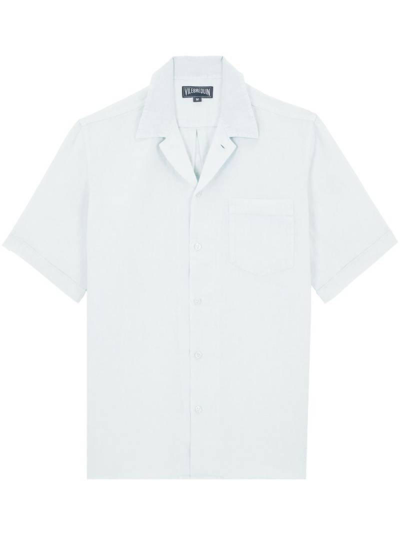 Vilebrequin chest-pocket linen shirt - Blue von Vilebrequin