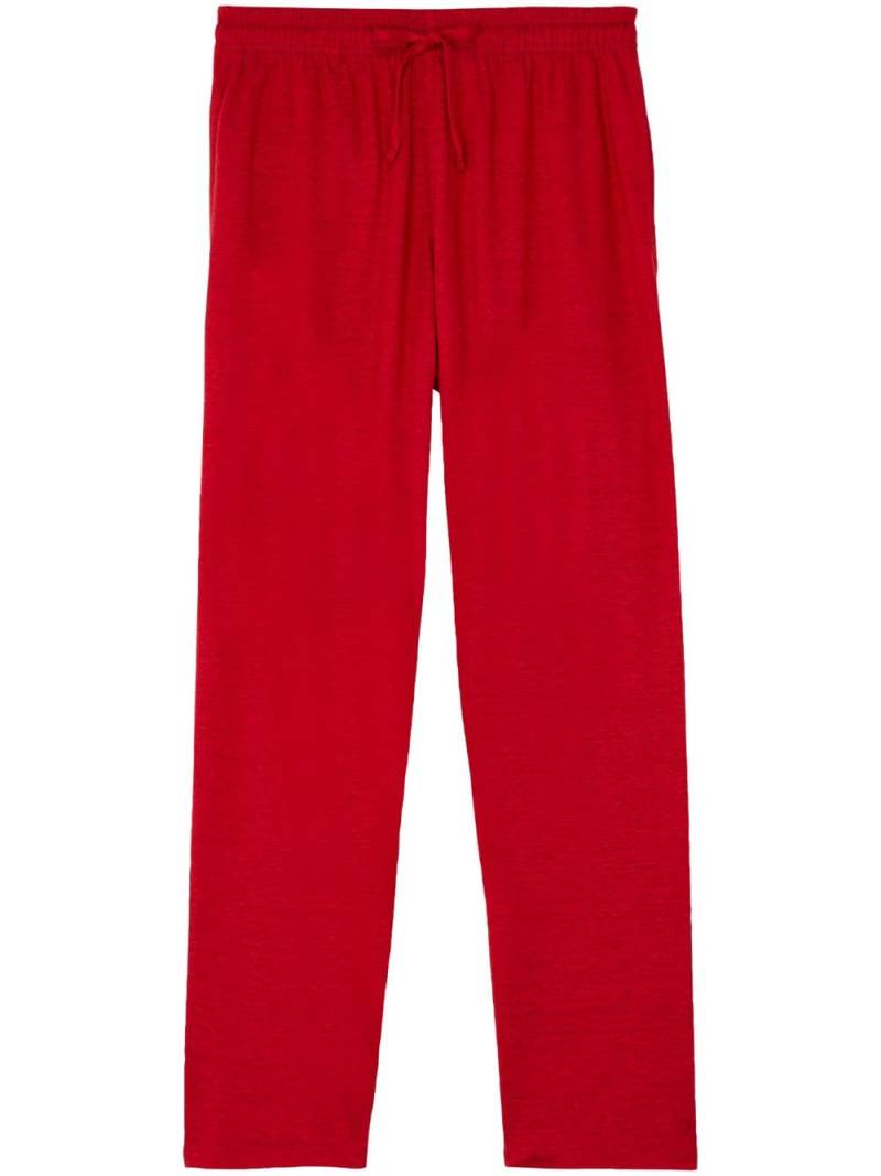 Vilebrequin drawstring straight-leg linen trousers - Red von Vilebrequin