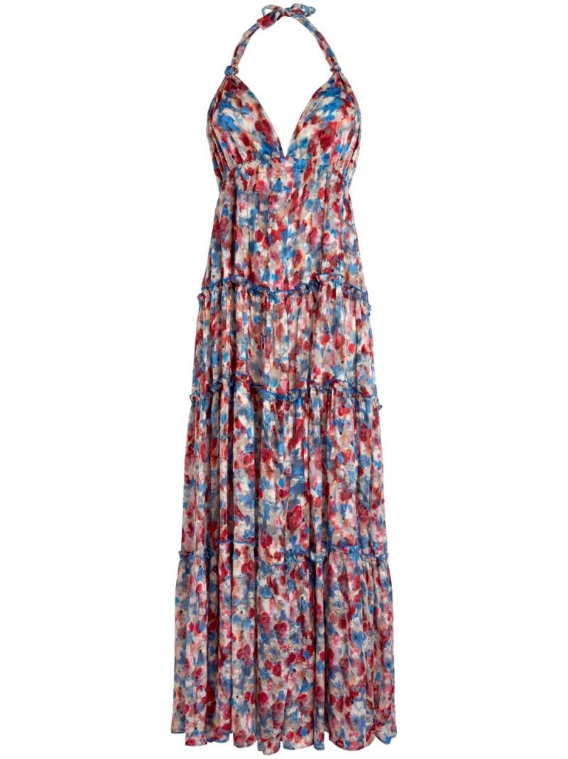 Vilebrequin floral-print open-back maxi dress - Blue von Vilebrequin