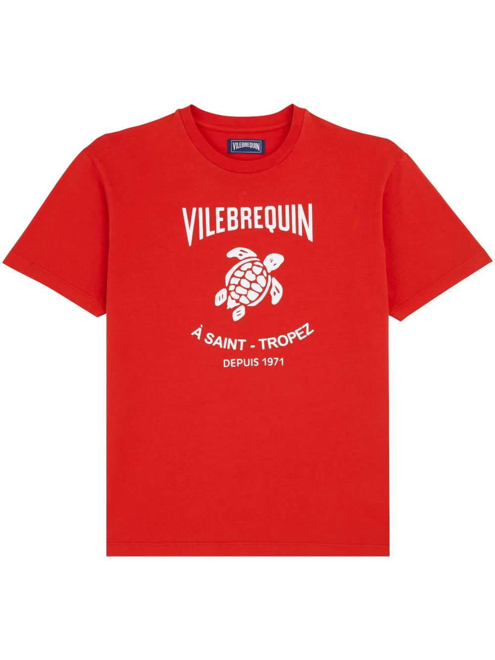 Vilebrequin logo-print cotton T-shirt - Red von Vilebrequin