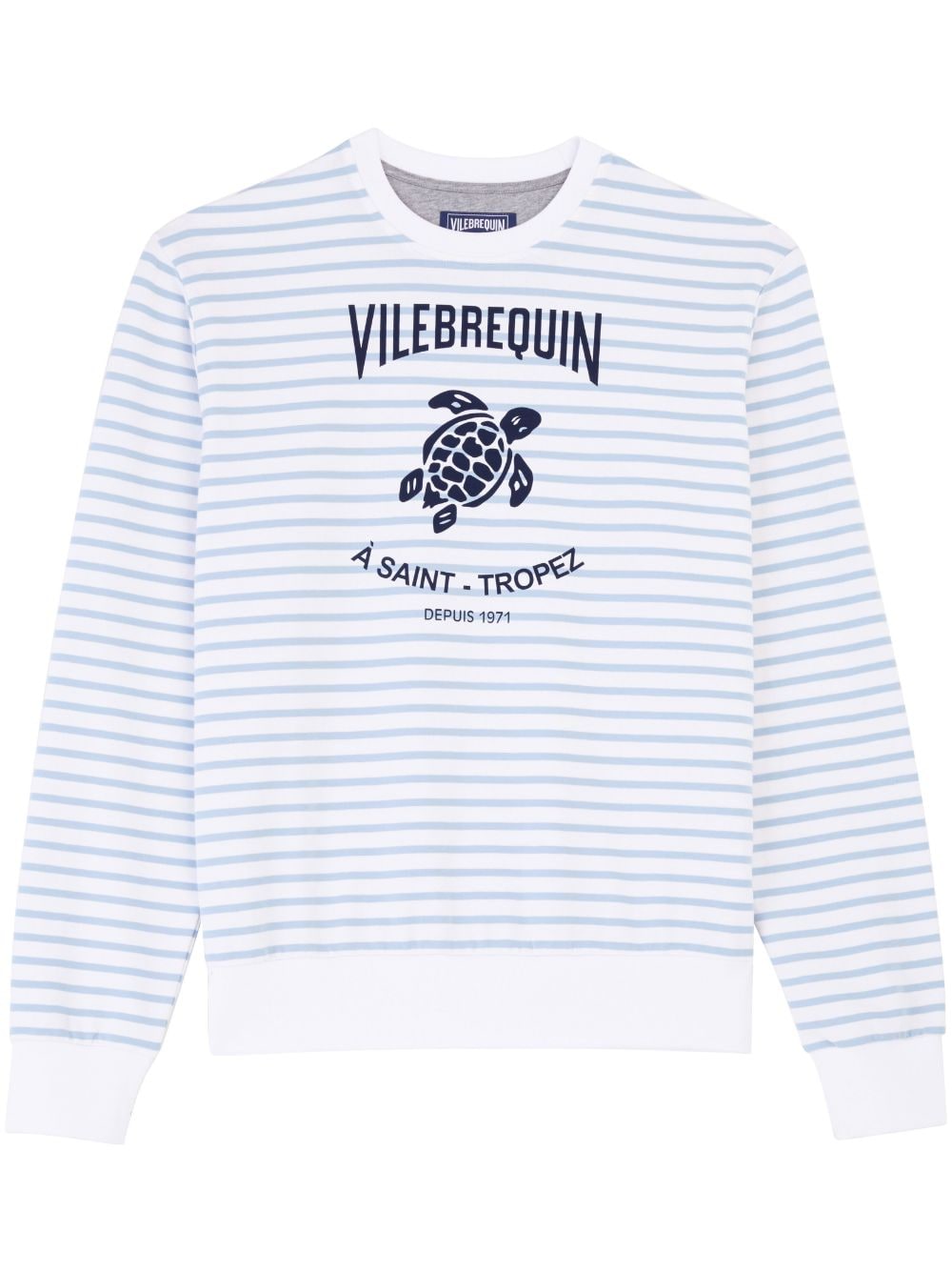 Vilebrequin logo-print striped sweatshirt - Blue von Vilebrequin