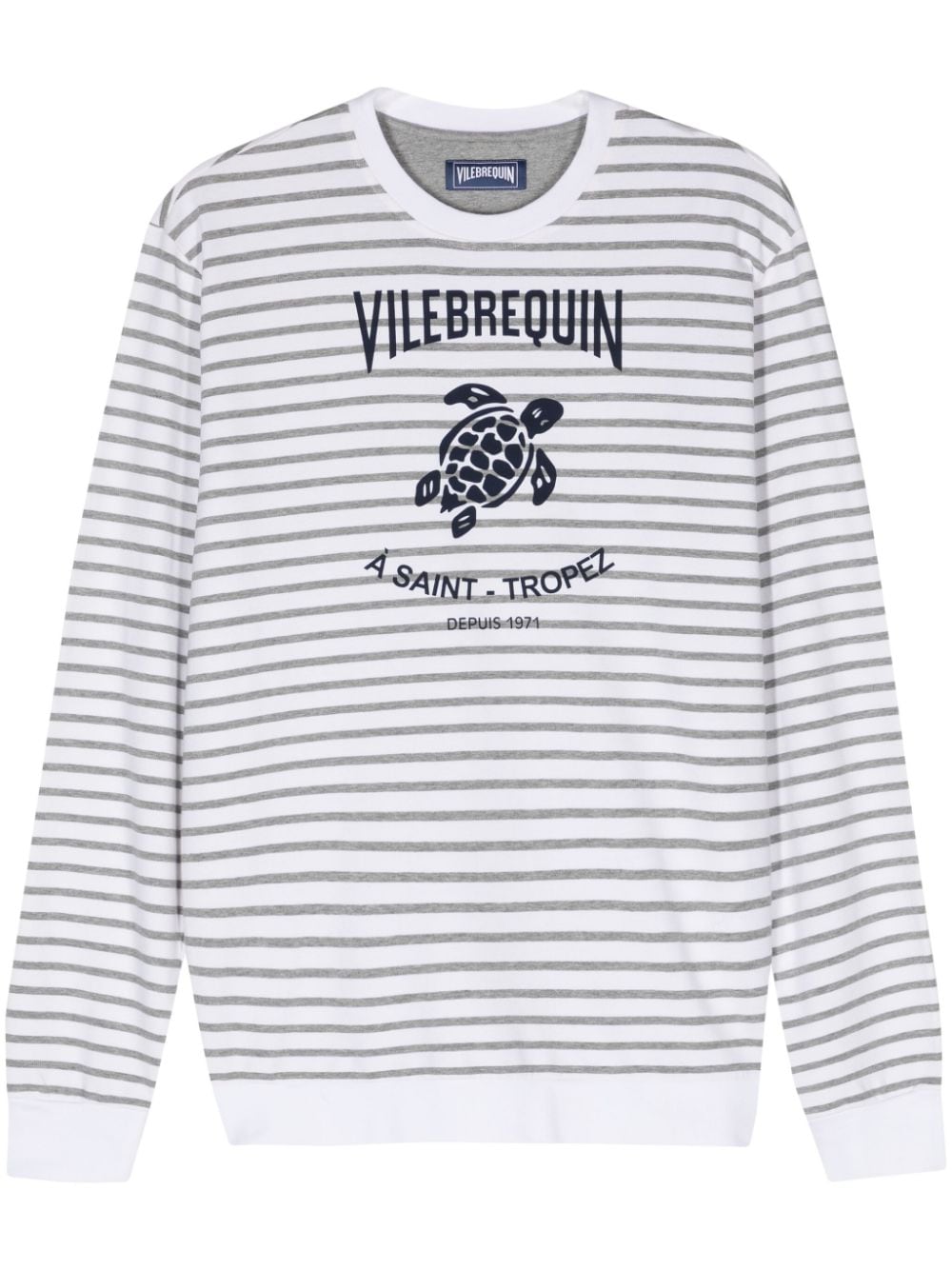 Vilebrequin logo-print striped sweatshirt - White von Vilebrequin