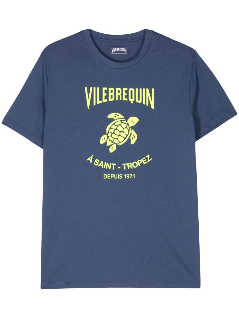 Vilebrequin logo-stamp cotton T-shirt - Blue von Vilebrequin