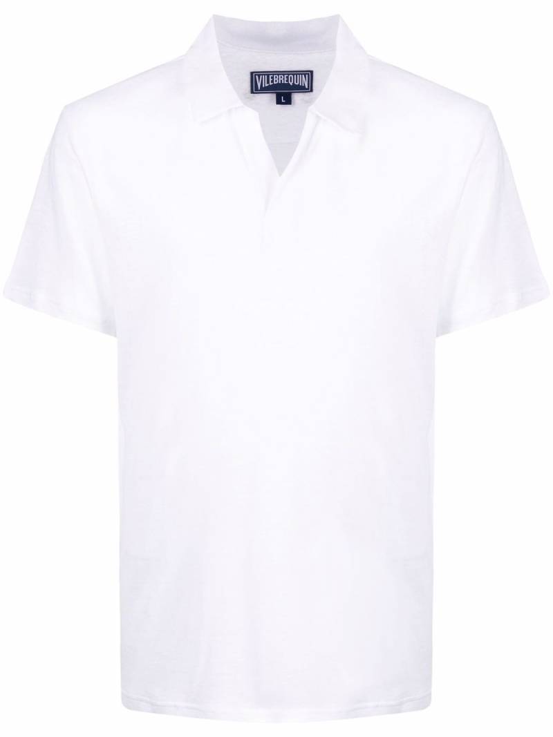 Vilebrequin open-collar linen polo shirt - White von Vilebrequin