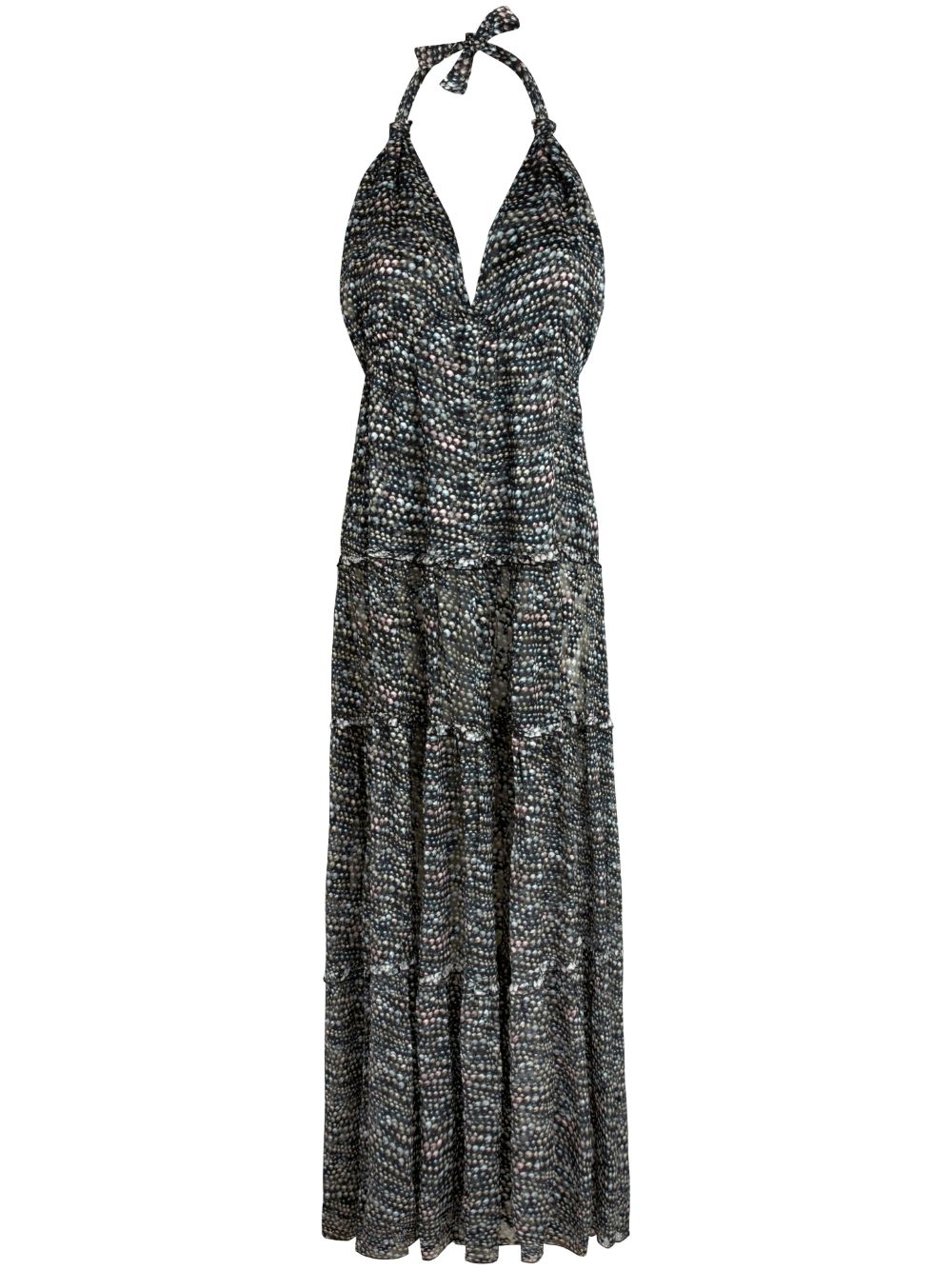 Vilebrequin pearl-print backless maxi dress - 990 BLACK/BLACK von Vilebrequin