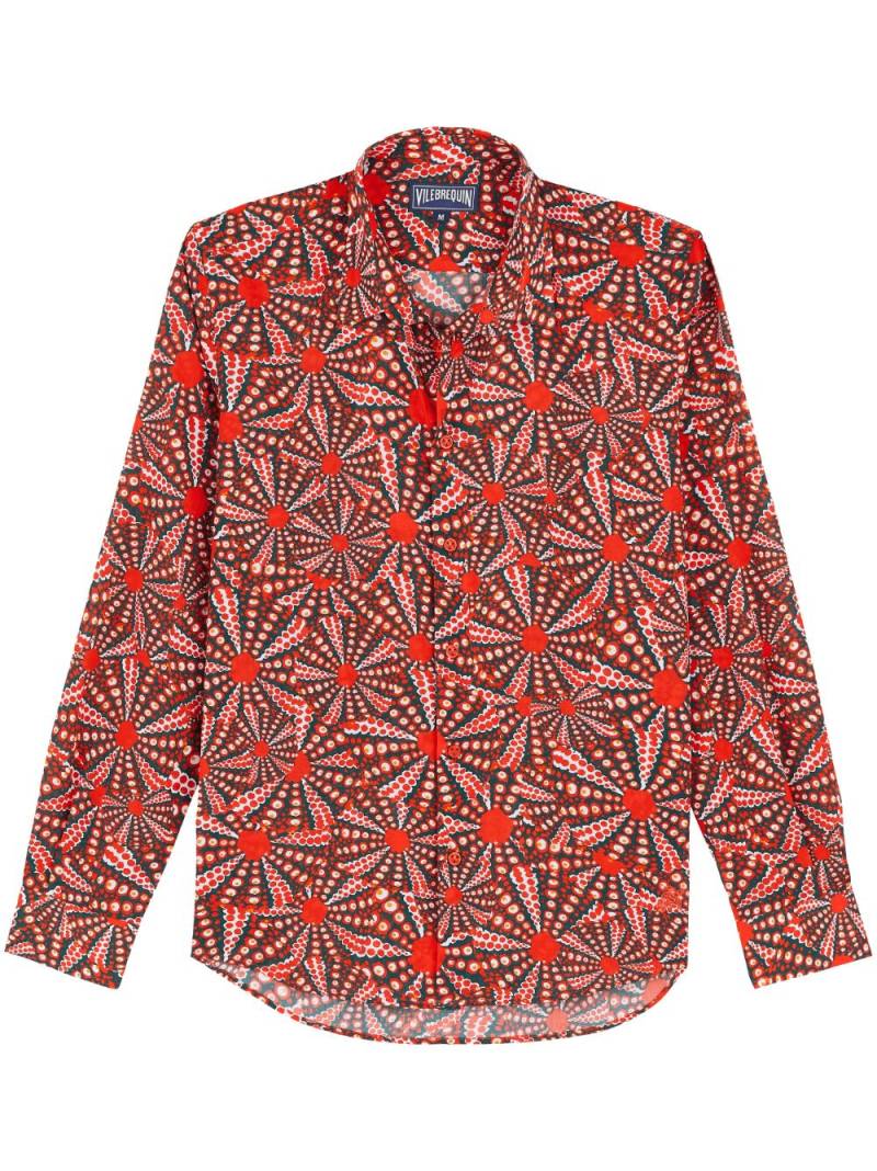 Vilebrequin printed cotton shirt - Red von Vilebrequin