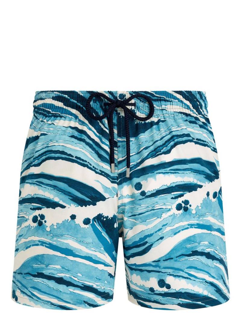 Vilebrequin x Maison Kitsuné wave-print swim shorts - Blue von Vilebrequin