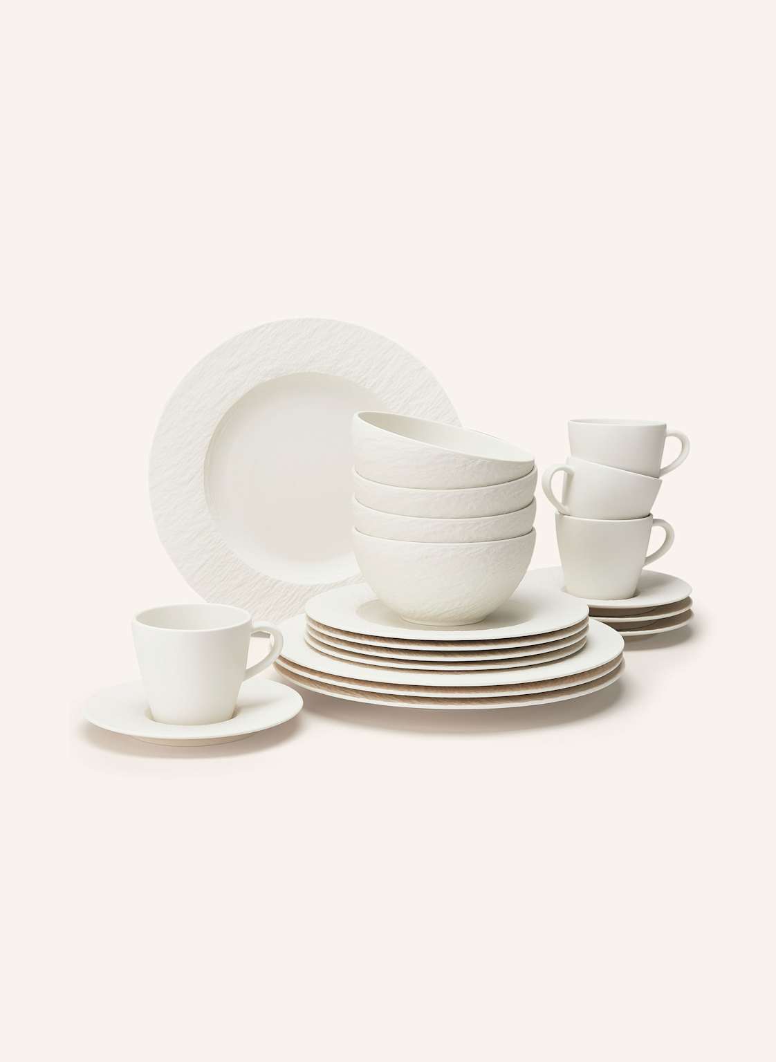 Villeroy & Boch 20-Tlg. Geschirr-Set Manufacture Rock Blanc weiss von Villeroy & Boch