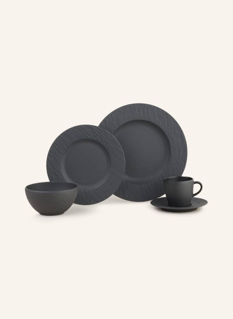 Villeroy & Boch 20-Tlg. Geschirrset Manufacture Rock schwarz von Villeroy & Boch