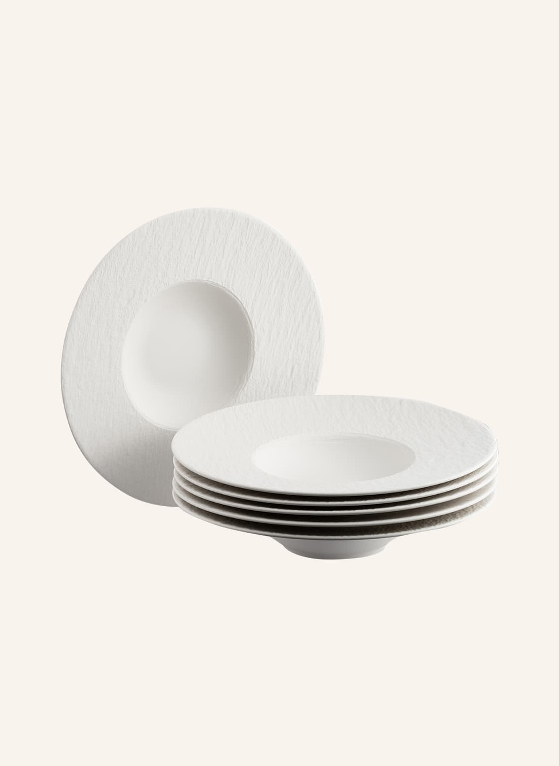 Villeroy & Boch 6er-Set Pastateller Manufacture Rock weiss von Villeroy & Boch