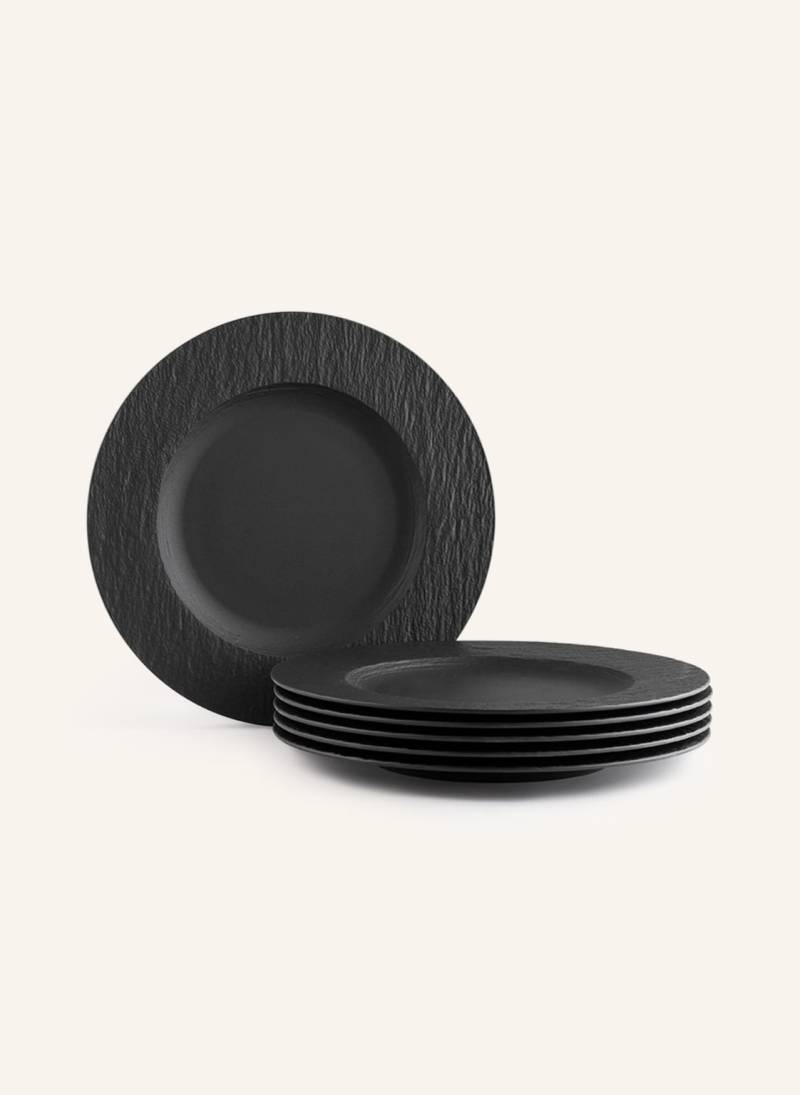 Villeroy & Boch 6er-Set Speiseteller Manufacture Rock schwarz von Villeroy & Boch