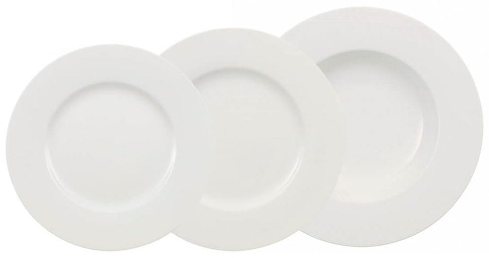 Villeroy & Boch Tafelservice »Wonderful World White«, (Set, 12 tlg., 4 Speiseteller 27cm, 4 Frühstücksteller 21cm, 4 Suppenteller 24cm), Made in Germany, Fine China Porzellan von Villeroy & Boch