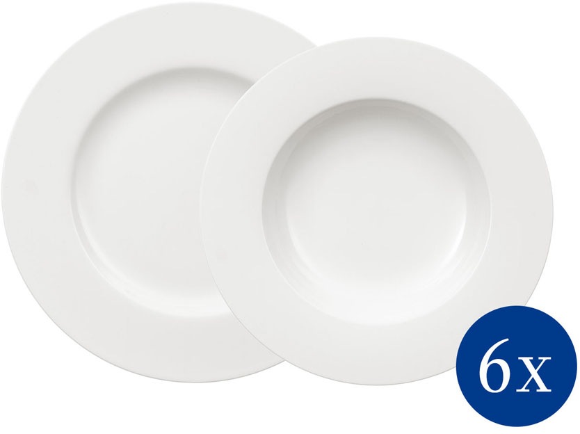 Villeroy & Boch Tafelservice »Geschirr-Set Royal«, (Set, 12 tlg.), Geschirr, Teller Set, Bone China Qualität, 12 Teile, für 6 Personen von Villeroy & Boch