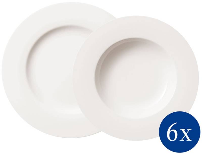 Villeroy & Boch Tafelservice »Geschirr-Set Twist White«, (Set, 12 tlg.), Teller Set, Premium-Qualität, 12 Teile, für 6 Personen von Villeroy & Boch