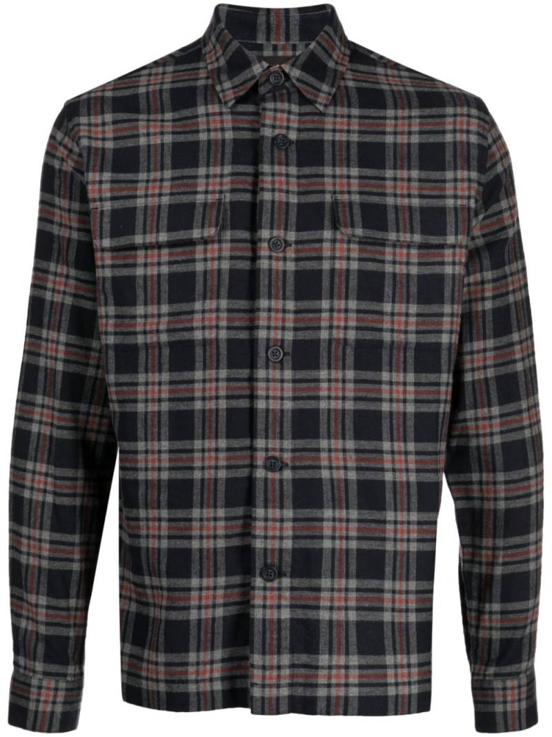 Vince Kingston plaid cotton shirt - Black von Vince