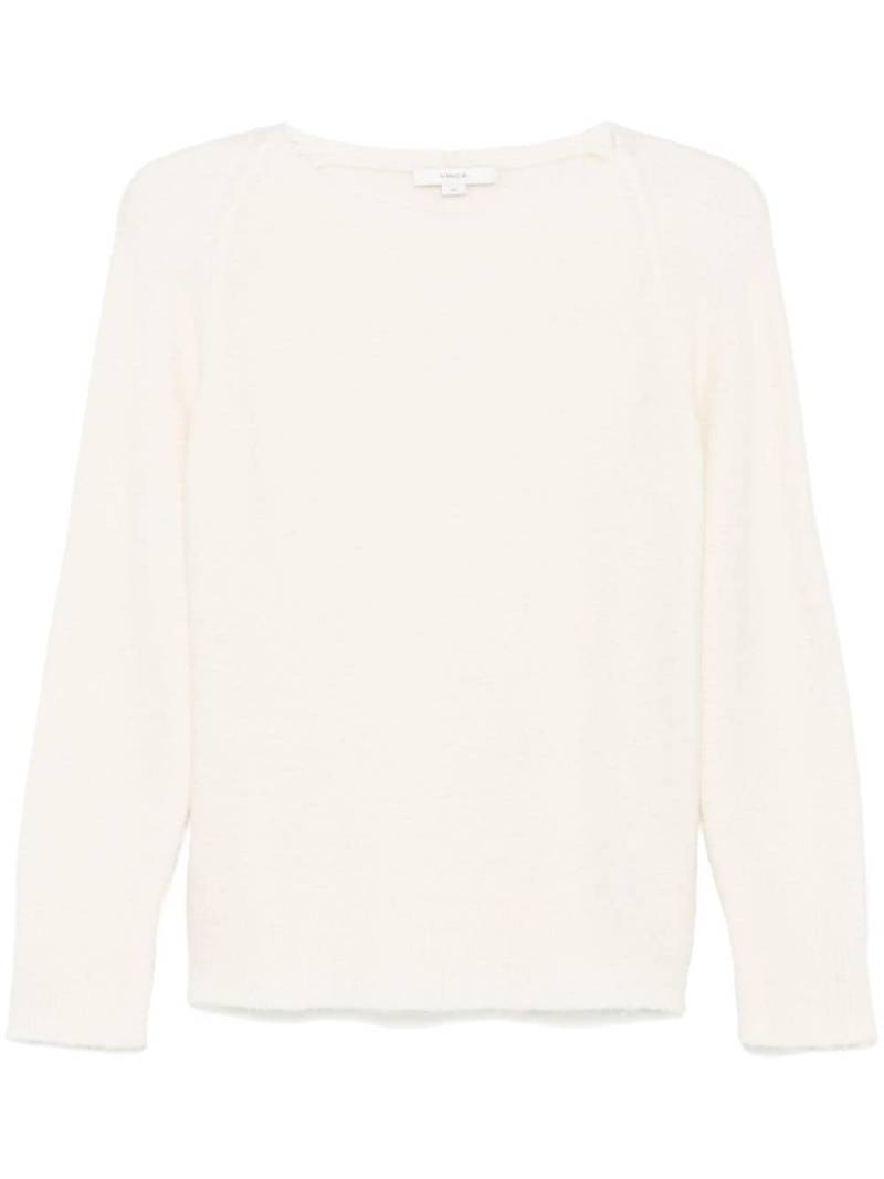 Vince blouclé boat-neck sweater - White von Vince