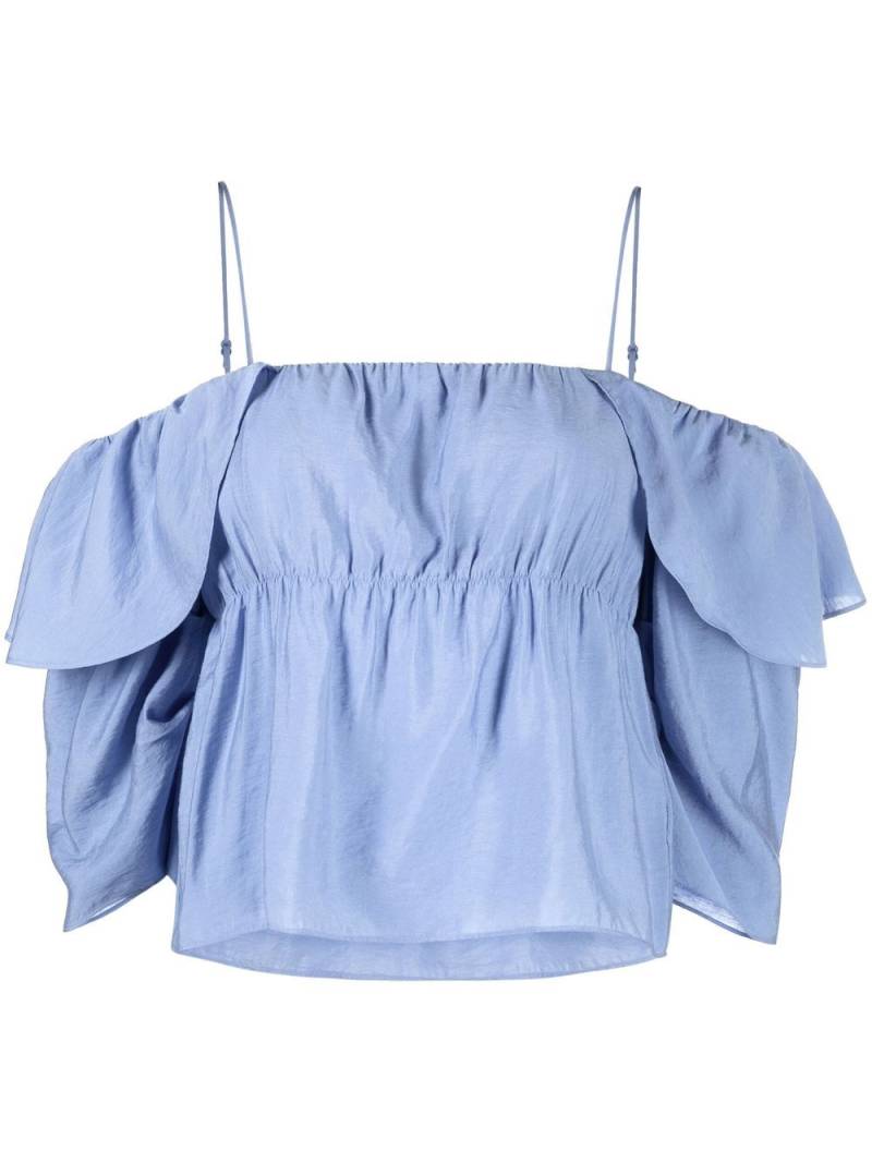 Vince cold-shoulder ruffle blouse - Blue von Vince