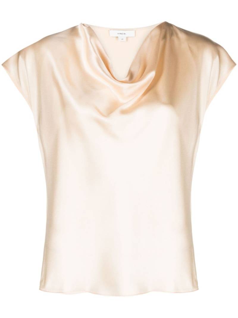 Vince cowl-neck silk blouse - Neutrals von Vince