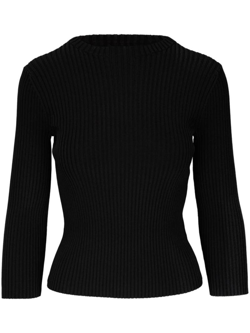 Vince crew-neck ribbed-knit top - Black von Vince