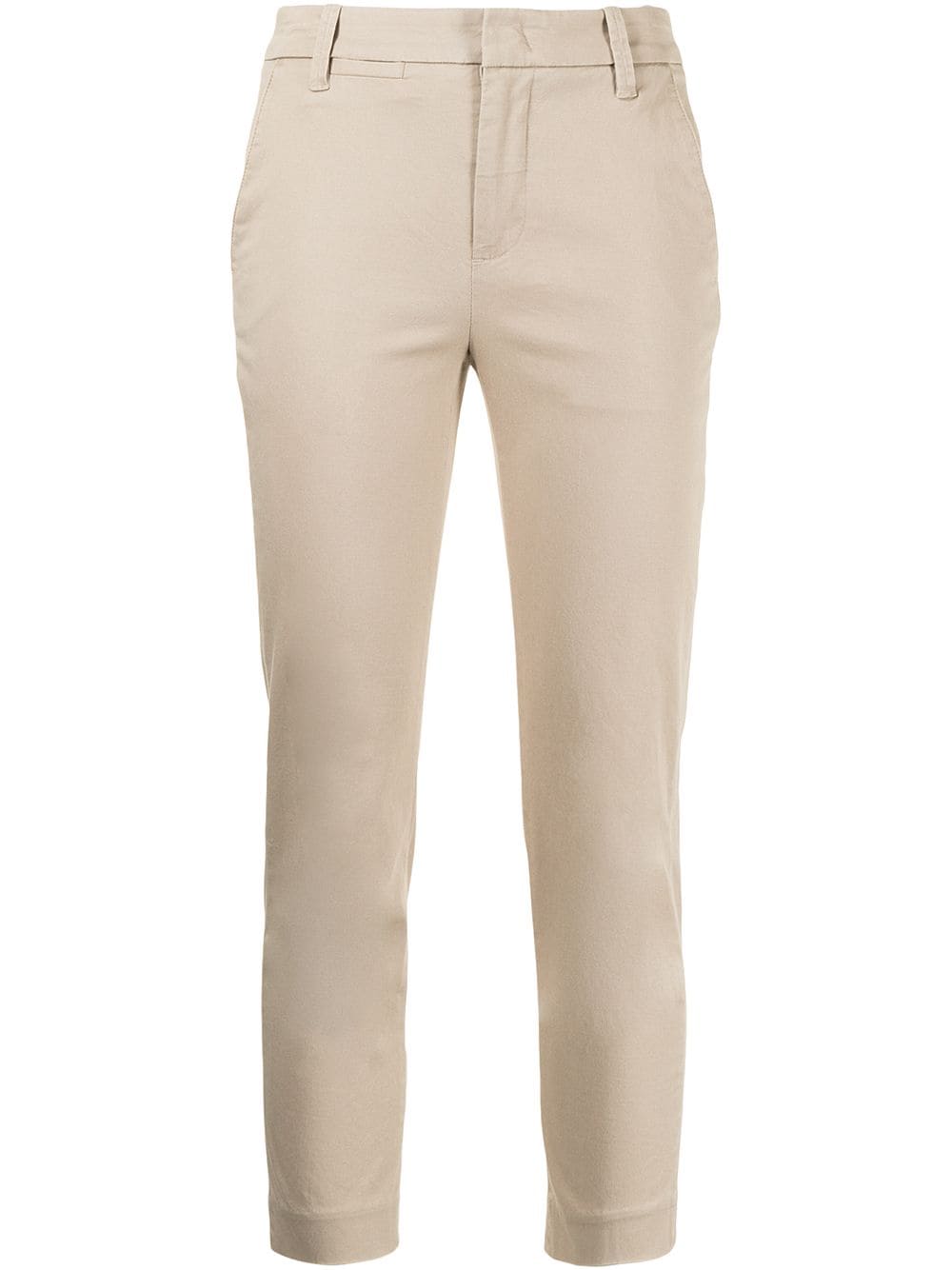 Vince cropped stretch-cotton trousers - Brown von Vince