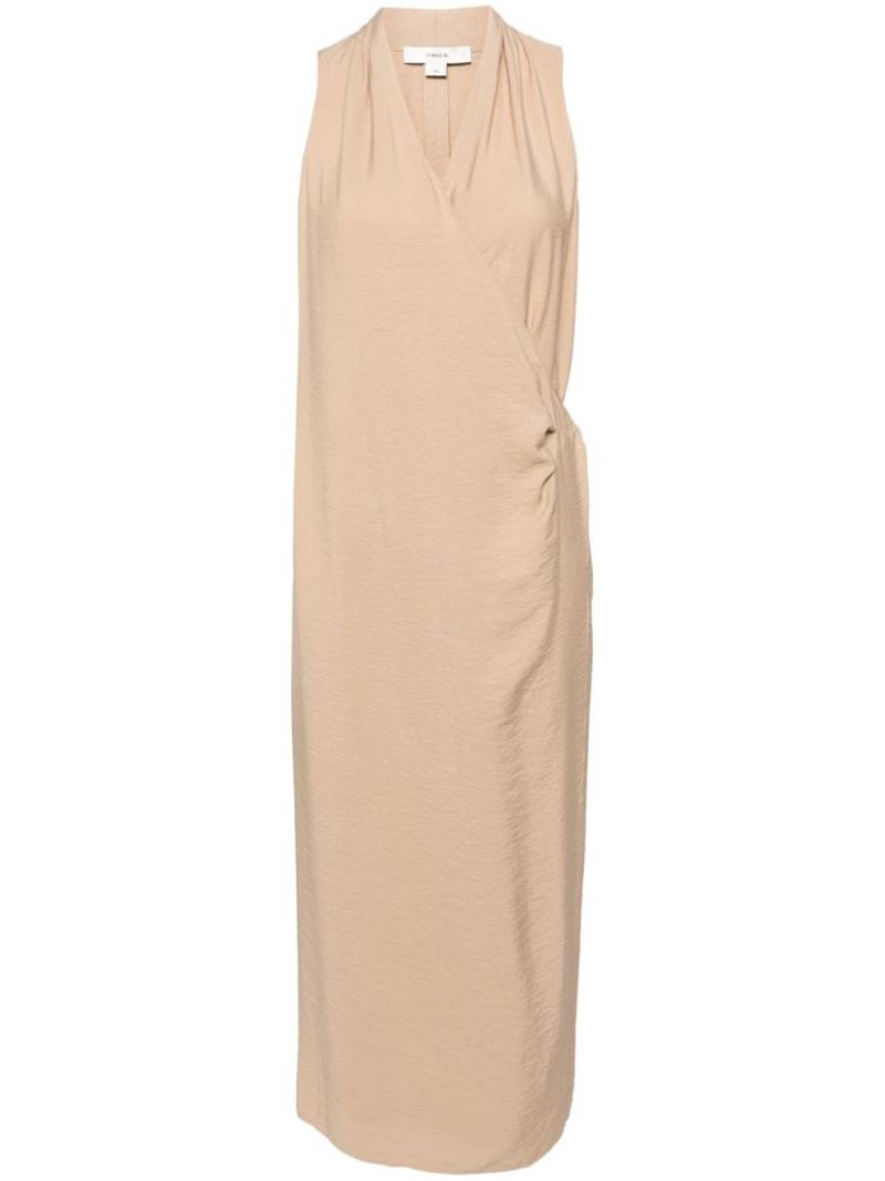 Vince draped-neck wrap dress - Neutrals von Vince