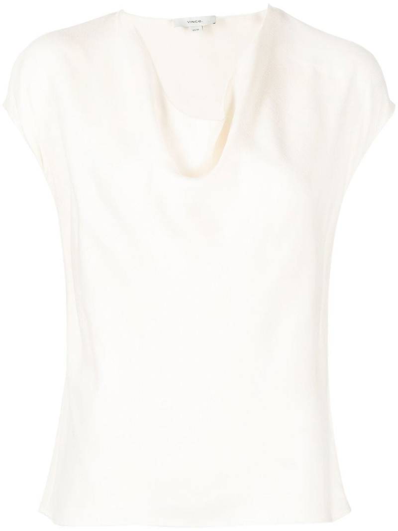 Vince drapep chiffon blouse - White von Vince