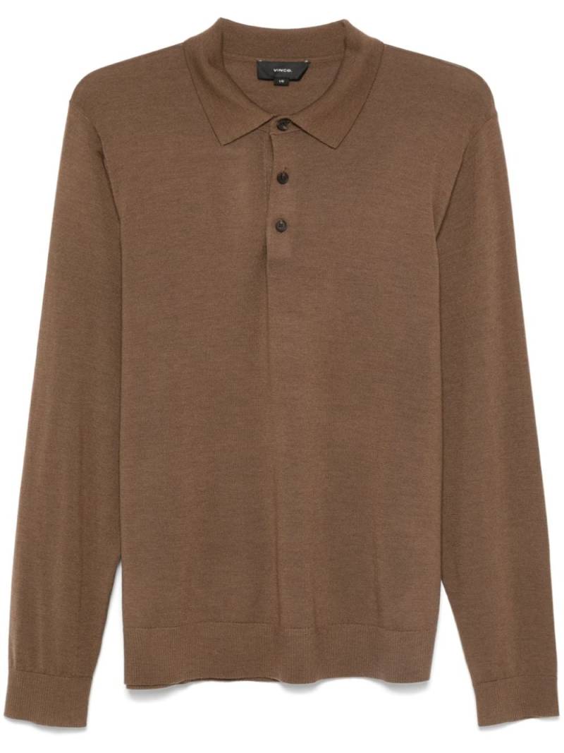 Vince fine-knit polo shirt - Brown von Vince