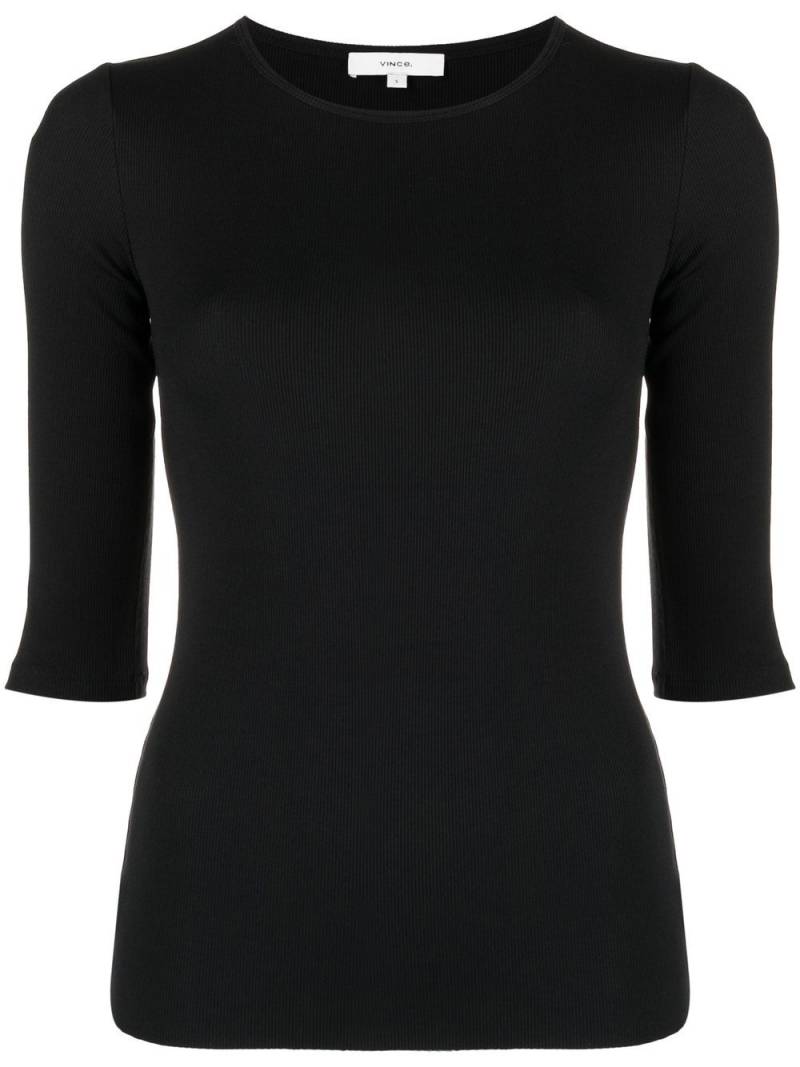 Vince fine-ribbed top - Black von Vince