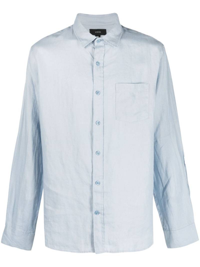 Vince long-sleeve linen shirt - Blue von Vince