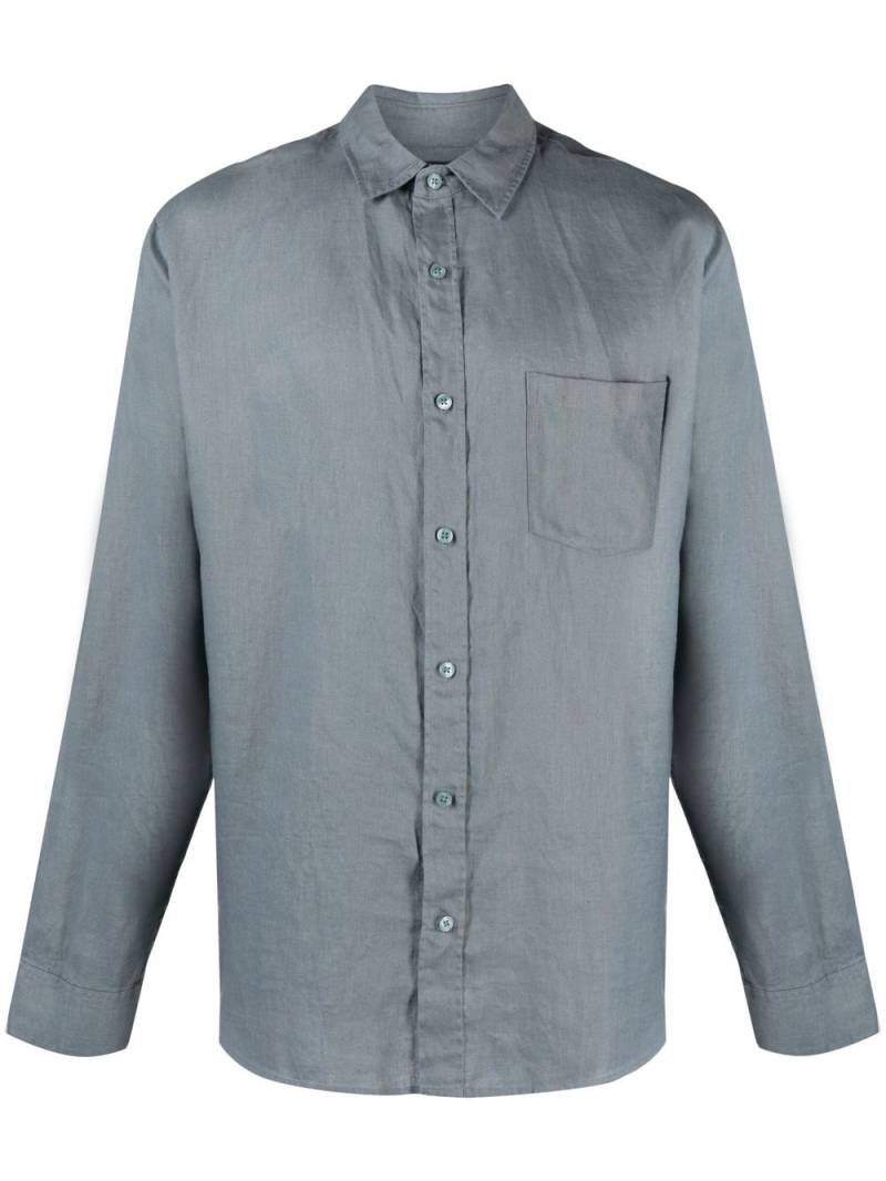 Vince long-sleeve linen shirt - Blue von Vince