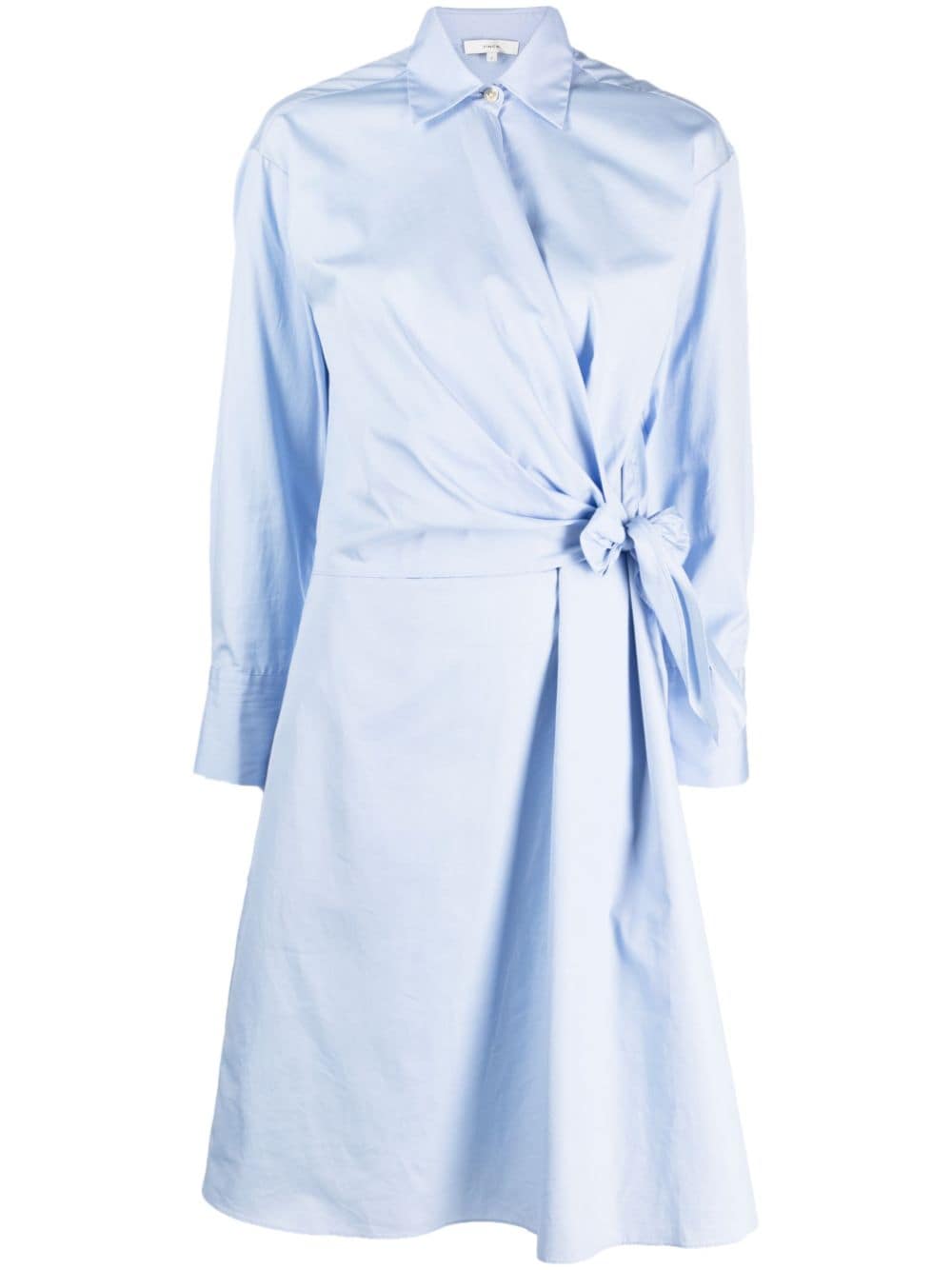 Vince long-sleeved cotton wrap dress - Blue von Vince