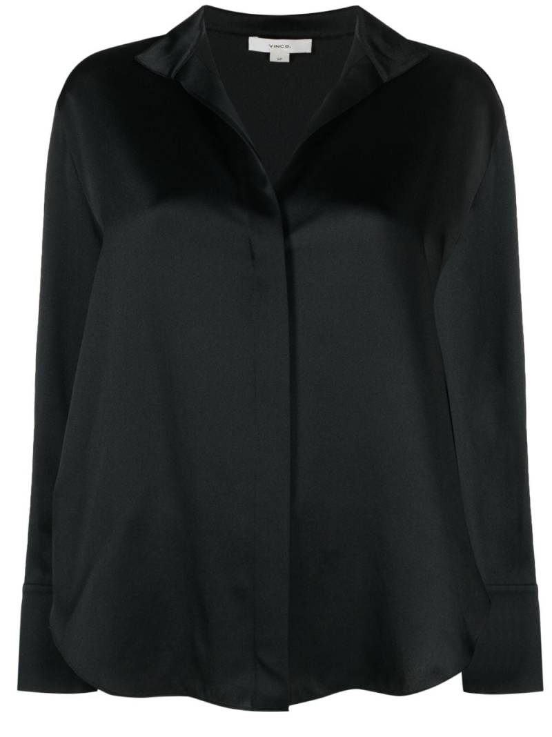 Vince long-sleeved silk blouse - Black von Vince