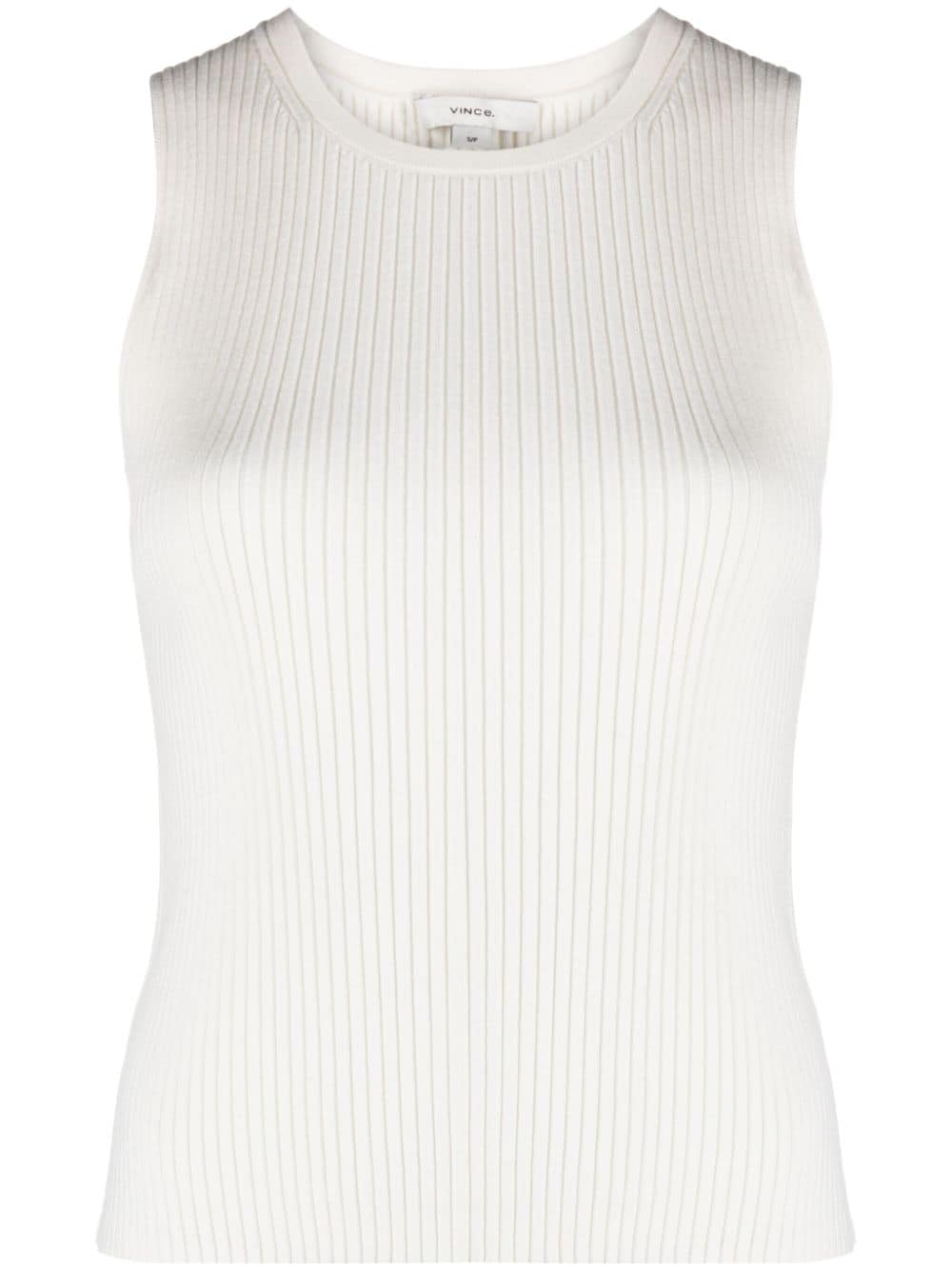 Vince ribbed knitted tank top - White von Vince