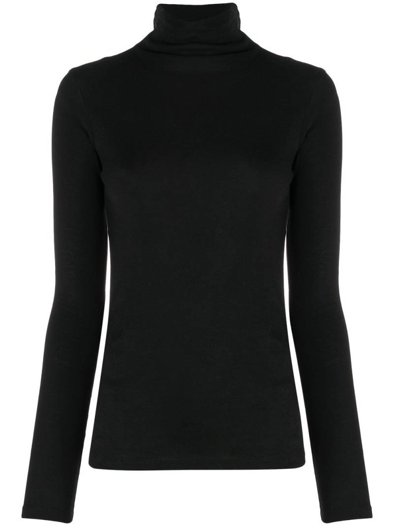 Vince roll-neck cotton blouse - Black von Vince