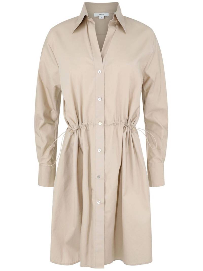 Vince ruched-detail cotton dress - Neutrals von Vince