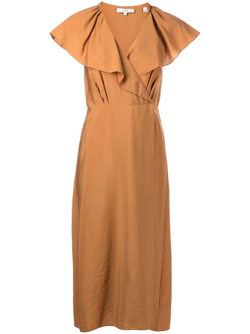 Vince ruffled wrap midi dress - Orange von Vince