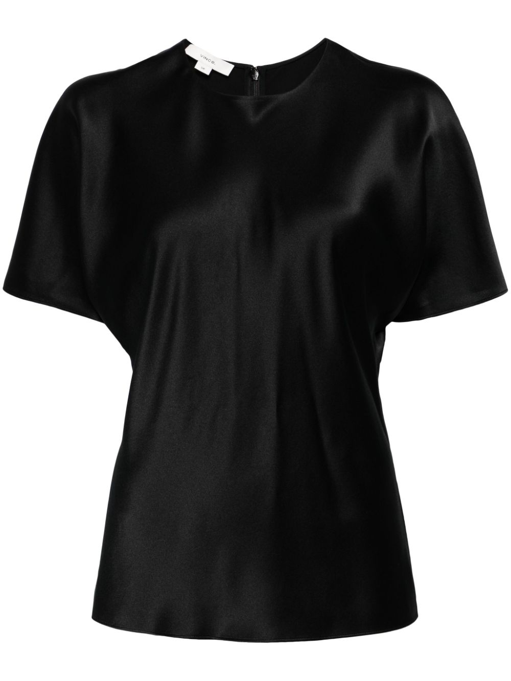 Vince satin silk T-shirt - Black von Vince