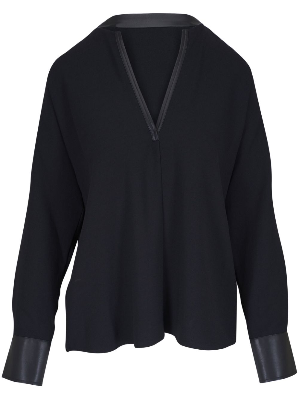 Vince satin-trim blouse - Black von Vince