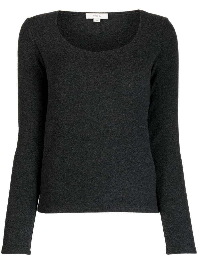 Vince scoop-neck long-sleeve top - Grey von Vince