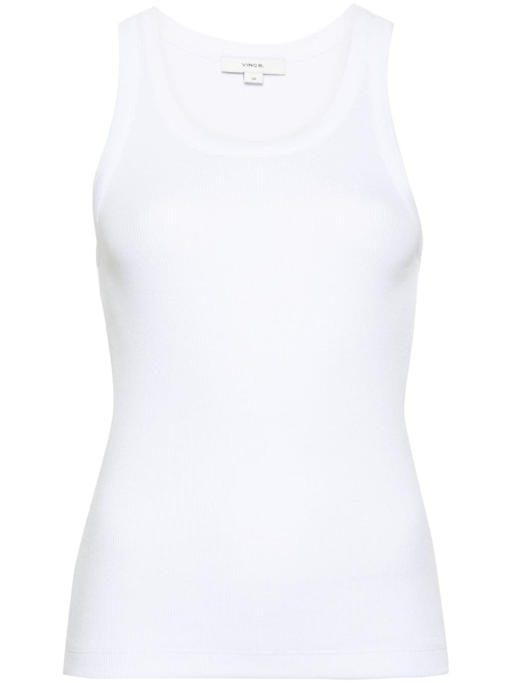 Vince scoop-neck ribbed tank top - White von Vince