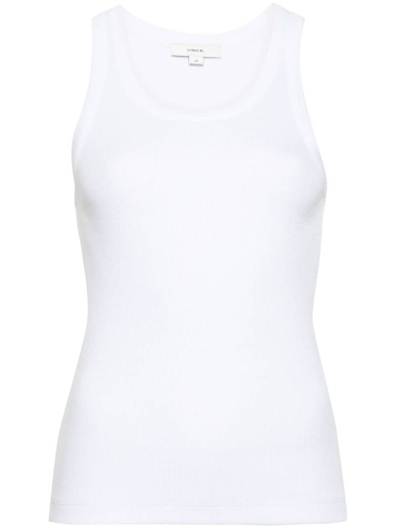 Vince scoop-neck ribbed tank top - White von Vince