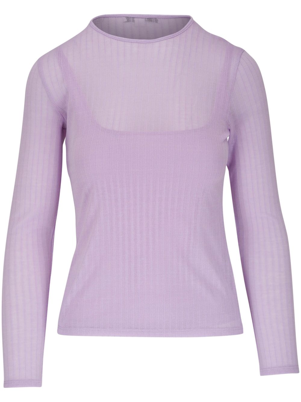 Vince semi-sheer ribbed knit top - Purple von Vince