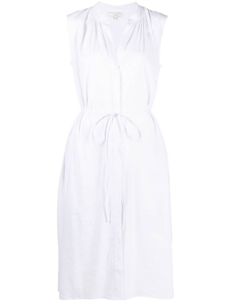 Vince shirred band collar dress - White von Vince