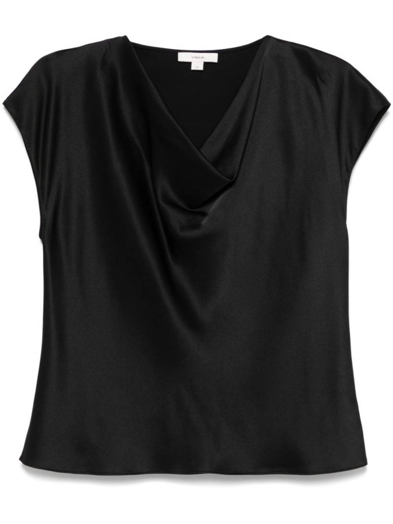 Vince silk cowl-neck blouse - Black von Vince